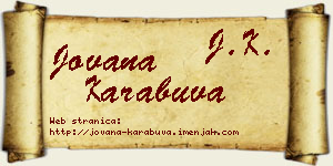 Jovana Karabuva vizit kartica